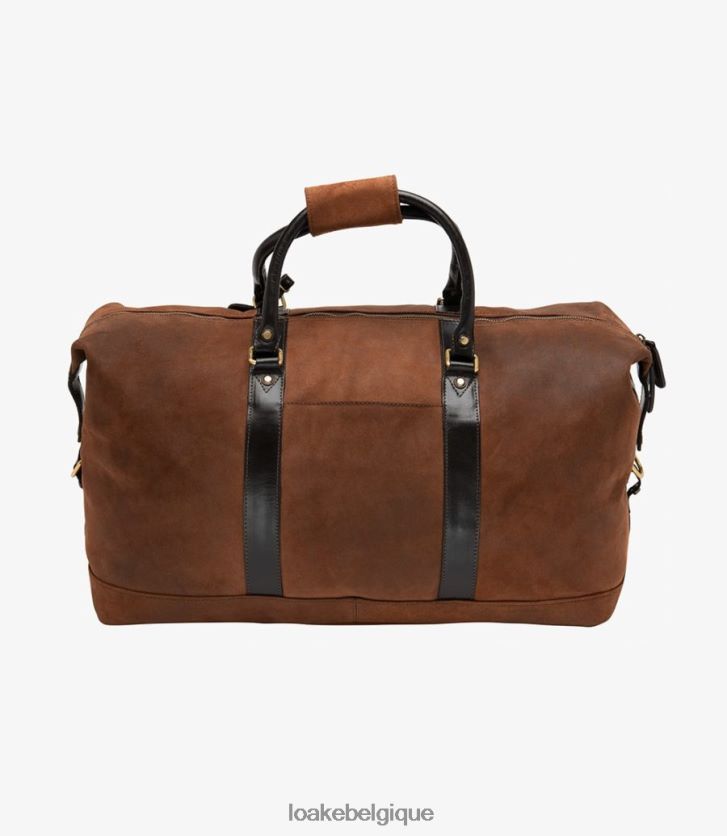 sac week-end cornouaillesdaim ciré marron V66V20223 Loake cuir