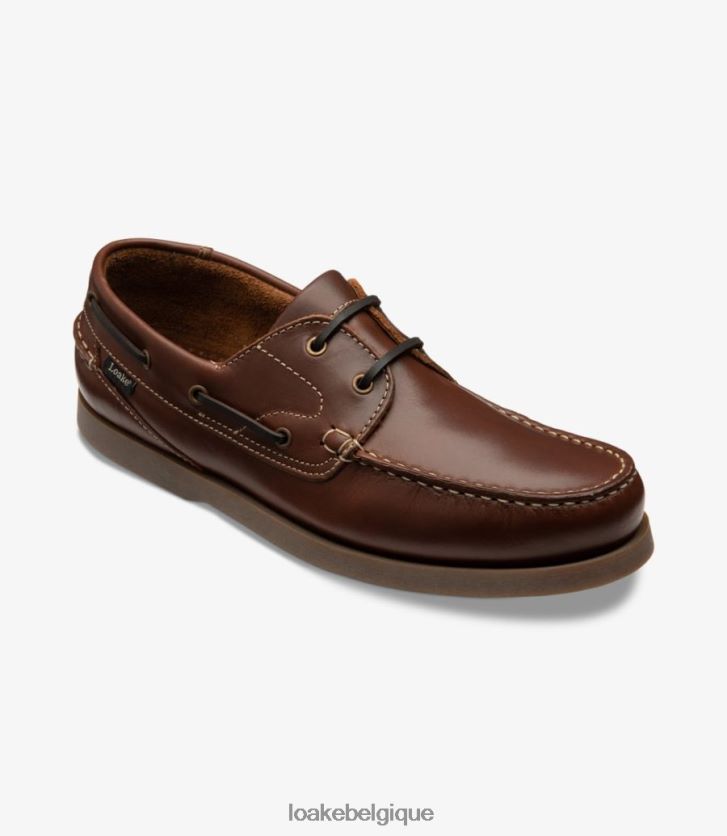 Lymingtonmarron foncé V66V2077 Loake Chaussure bateau