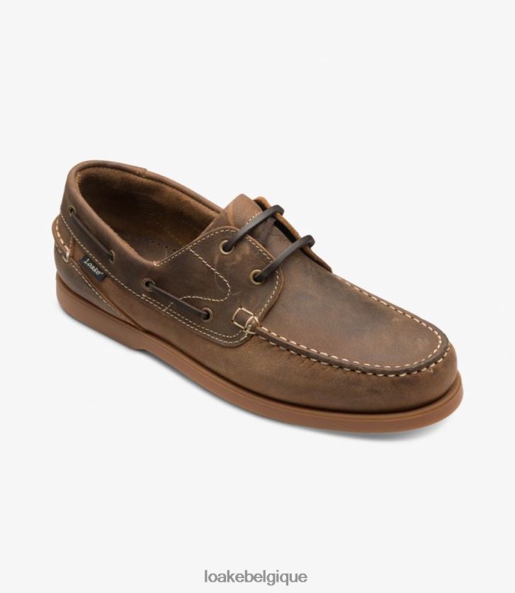 Lymingtonnubuck huilé marron V66V2079 Loake Chaussure bateau