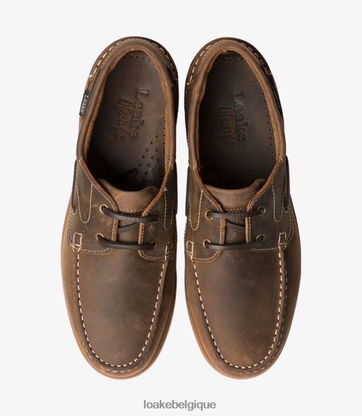 Lymingtonnubuck huilé marron V66V2079 Loake Chaussure bateau