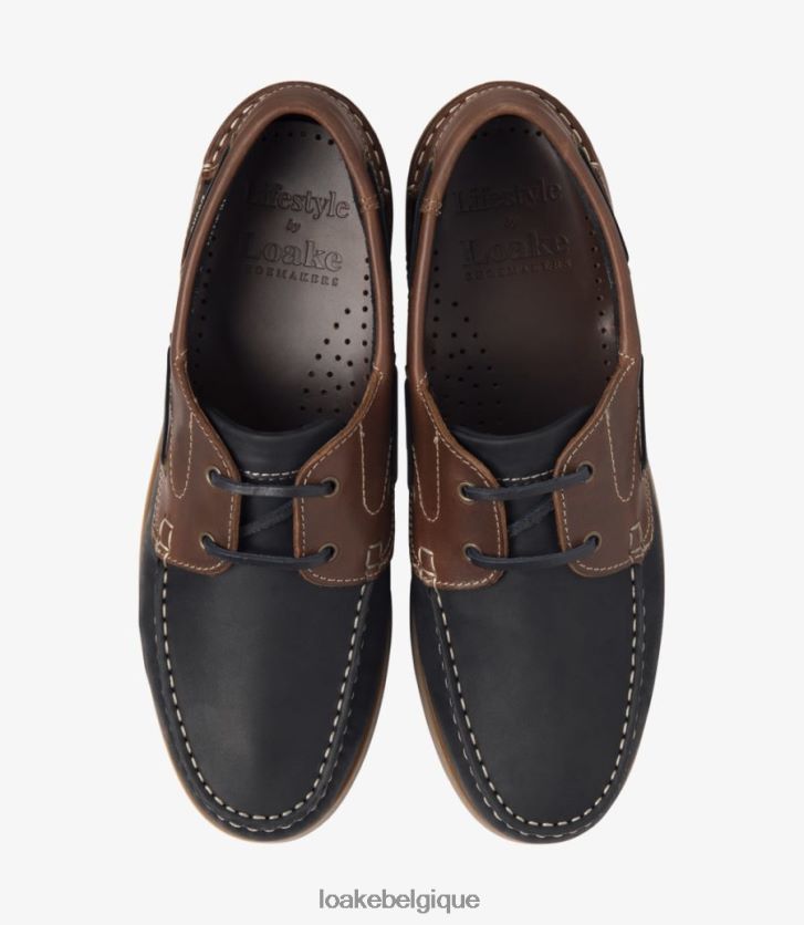 Lymingtonnubuck marron marine V66V2076 Loake Chaussure bateau