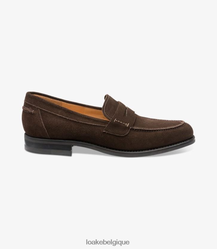 356daim marron foncé V66V2059 Loake flâneurs