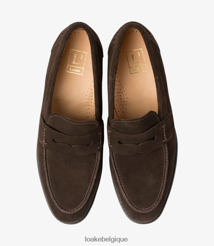 356daim marron foncé V66V2059 Loake flâneurs