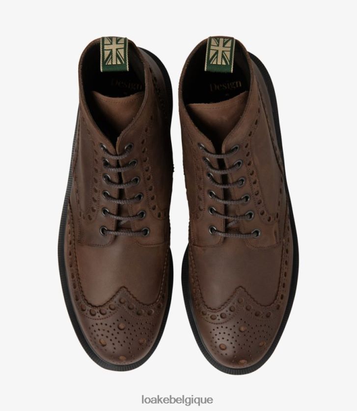 jaugenubuck huilé marron V66V20134 Loake bottes